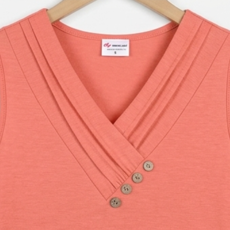 Women Summer Button Down V Neck T Shirts Sleeveless Loose Fit Fashion Tops