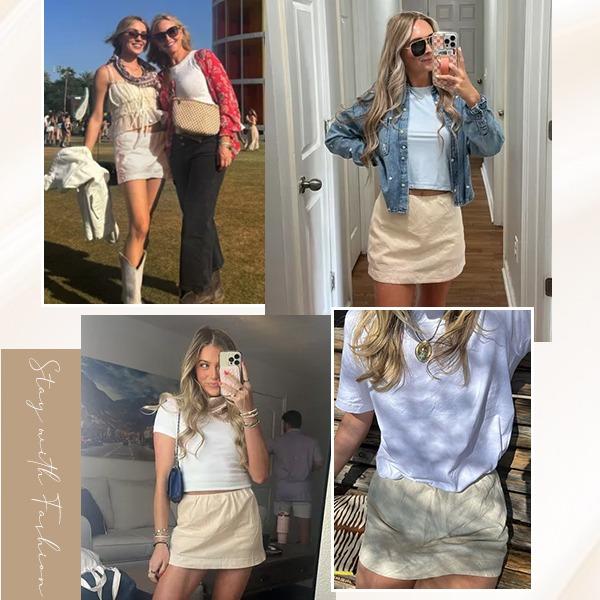 Women's Cotton Linen Skorts Casual Cute A-Line Mini Skirts with Ruffle Inner Waistband